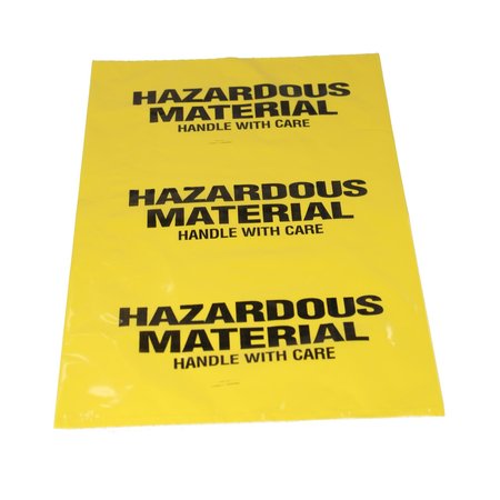 SELLSTROM Hazardous Waste Bag with Ties, Yellow S68180